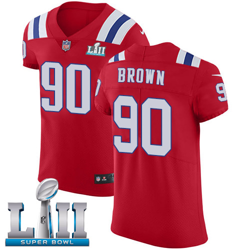Nike Patriots #90 Malcom Brown Red Alternate Super Bowl LII Men's Stitched NFL Vapor Untouchable Elite Jersey